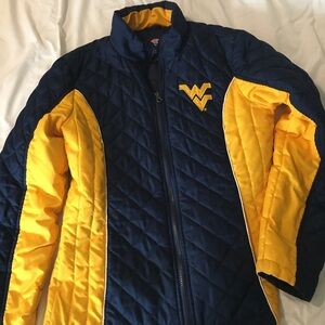 NCAA West Virginia Mountaineers Quilted Jacket - Navy & Gold